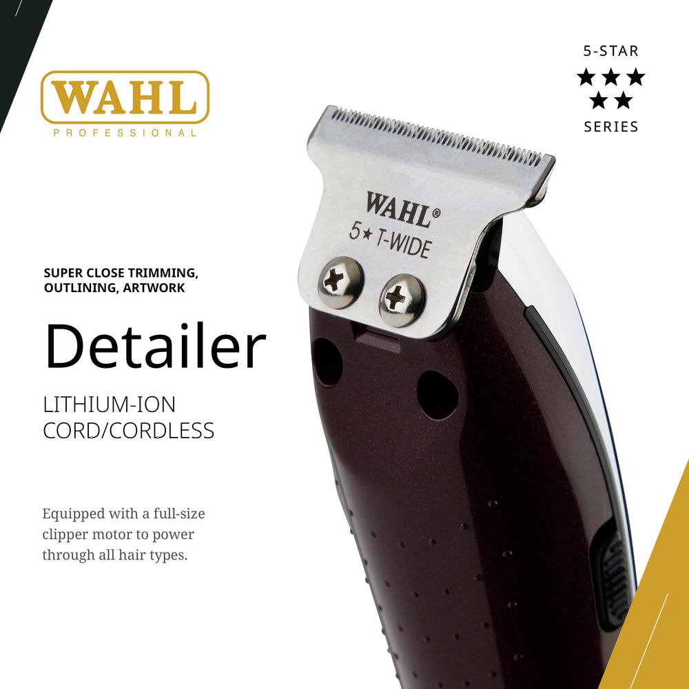 Wahl Professional detalle de cuchilla T Wide Blade, nitidez para líneas definidas