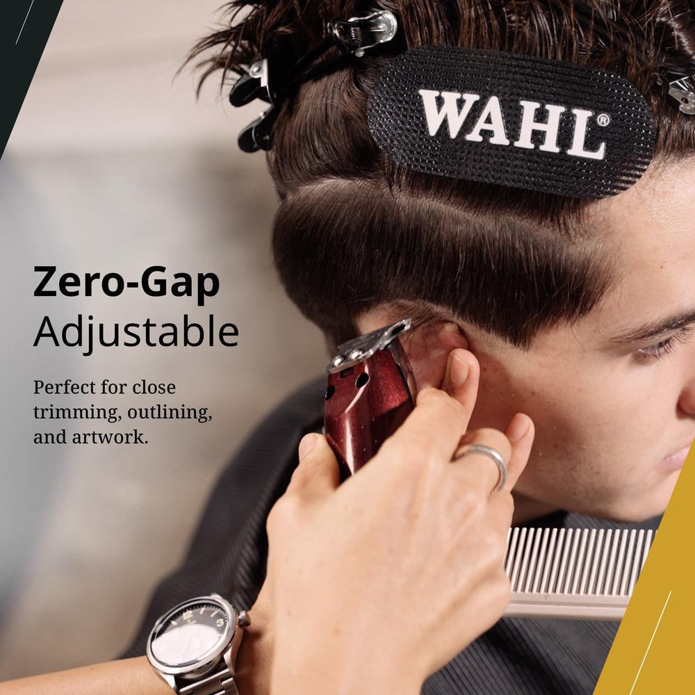 Wahl Professional en uso por barbero, control ergonómico y resultados uniformes
