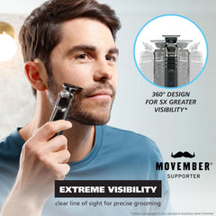Wahl detalle de cuchilla Forever Blade con recubrimiento negro para cortes suaves