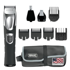 Wahl recortadora frontal mostrando el kit completo y facilidad de uso