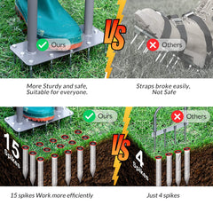 Walensee aerator in use on lawn demonstrating ease of spot aeration and control