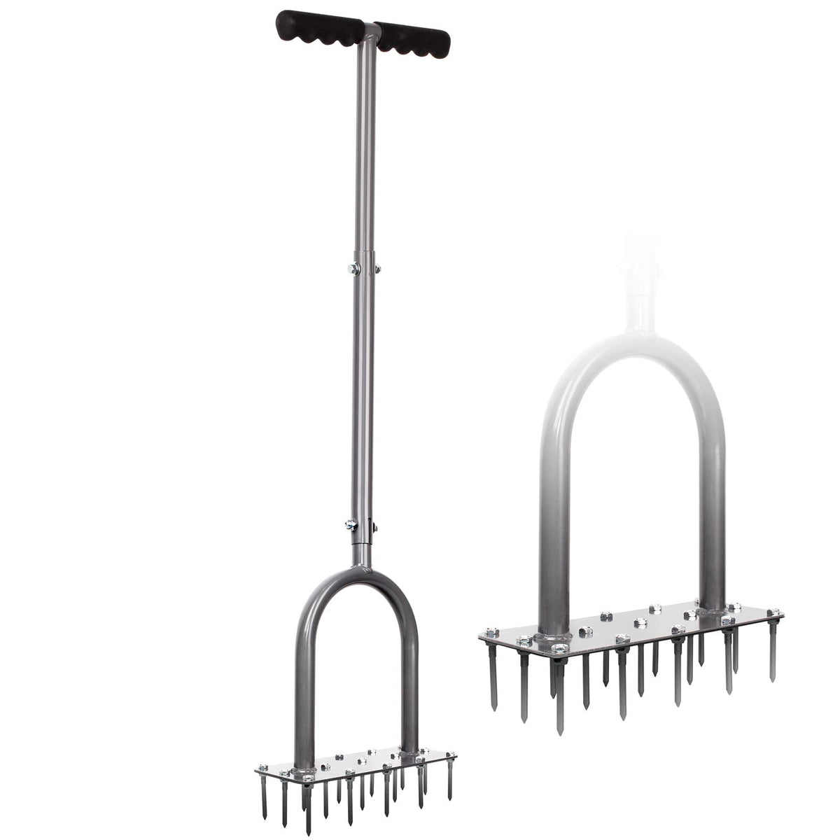 Walensee front view of full aerator showing 15 spikes and handle for efficient coverage