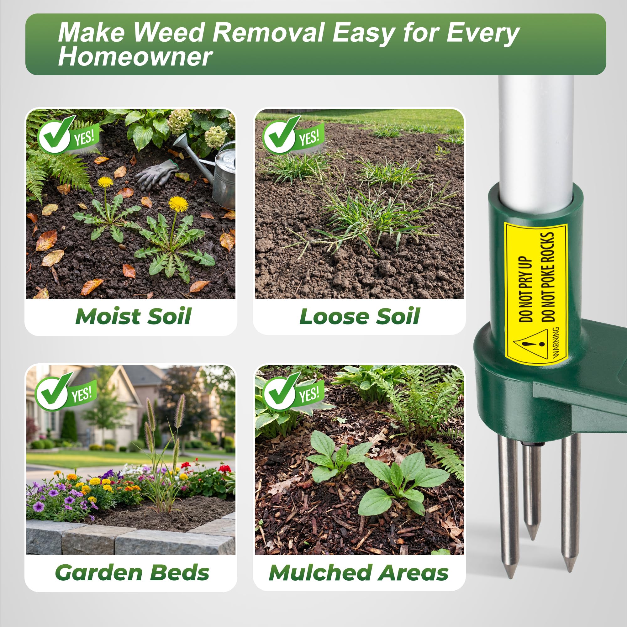 Walensee lifestyle gardening scene with user standing comfortably weeding