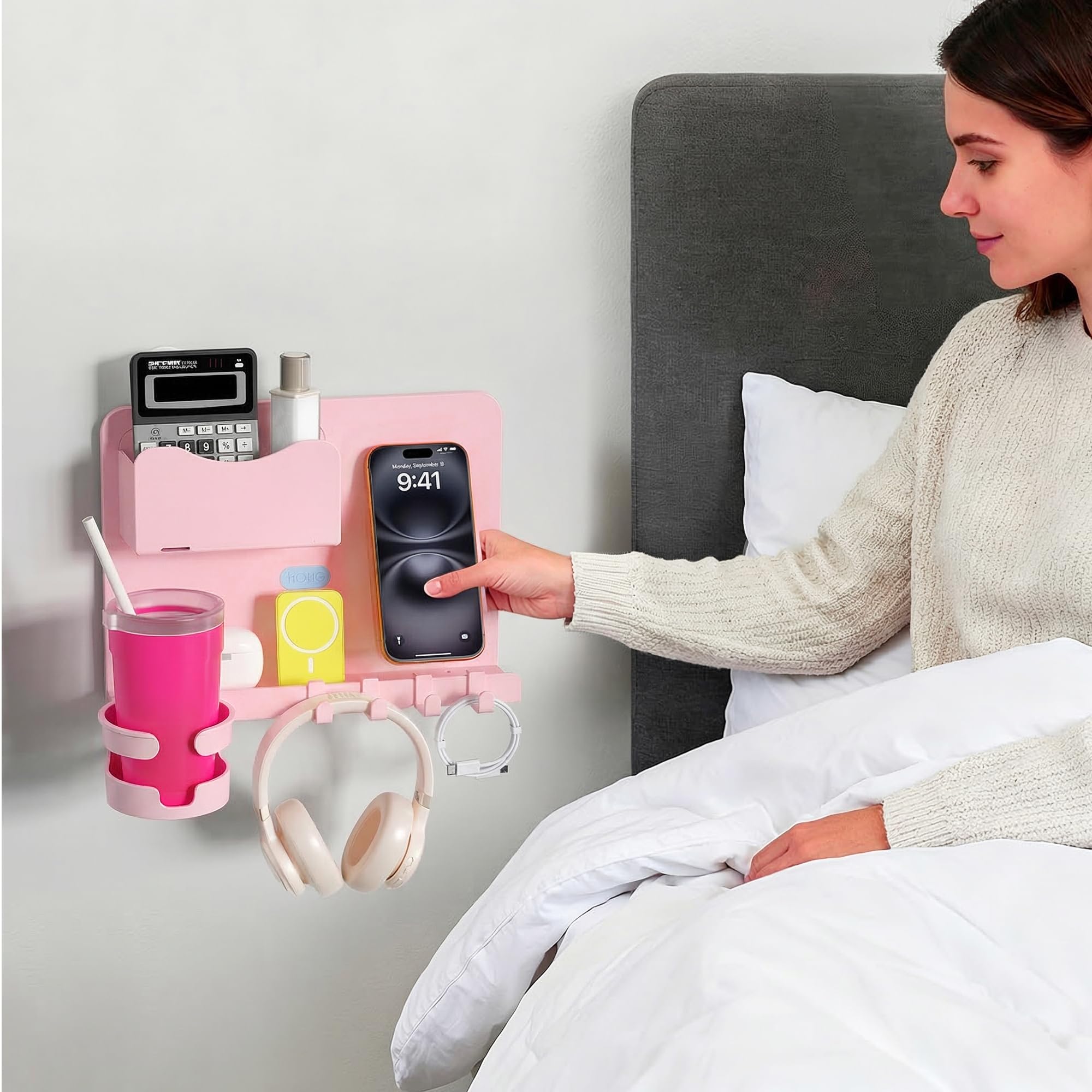 WALfuyao ranura superior con una tablet dentro demostrando capacidad para dispositivos