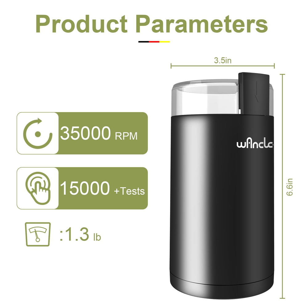Wancle comparación de tamaño junto a taza para visualizar su compacta escala