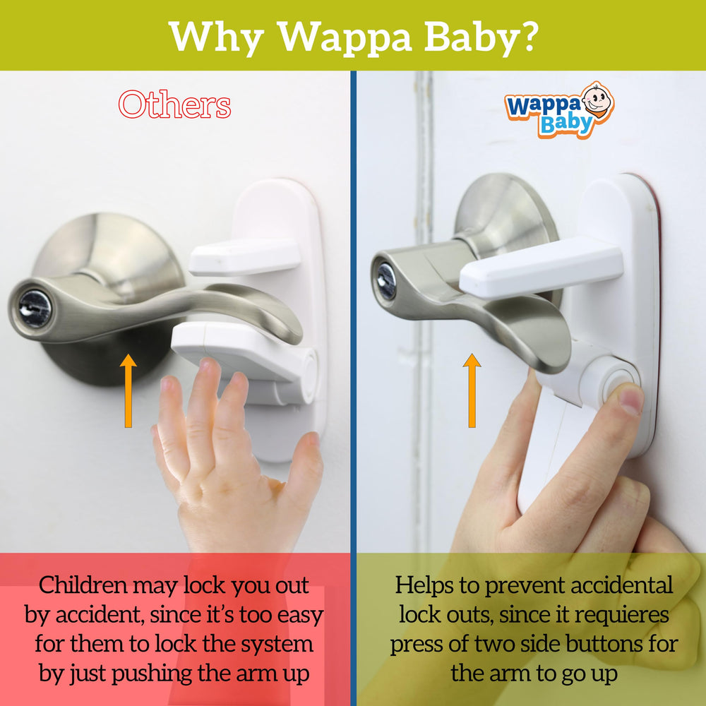 Wappa Baby in a hallway scene illustrating home safety and unobtrusive white finish
