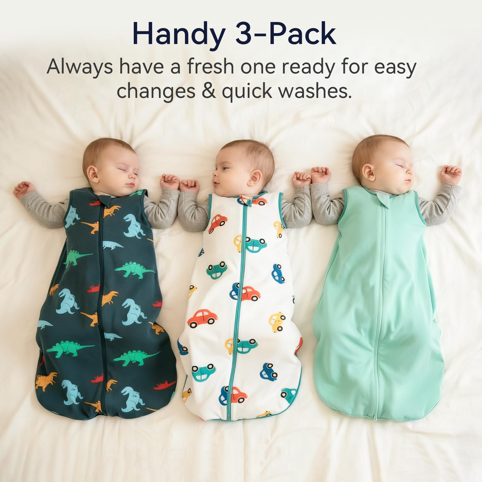 WarmWrap comparación de tamaño con bebé para ver ajuste 6–12 meses