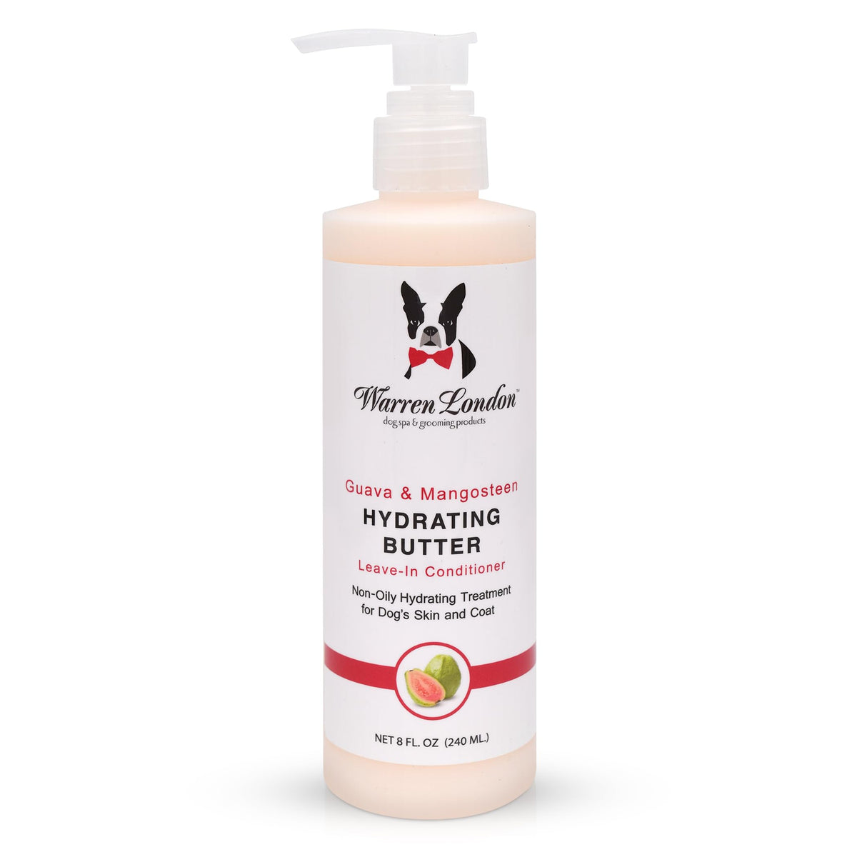 Warren London envase frontal guayaba mostrando presentación 8 oz y beneficio hidratación