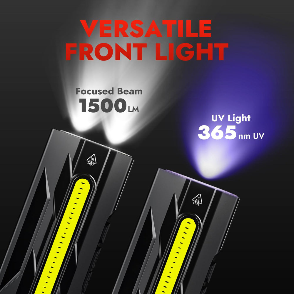 WARSUN T9PRO luz primaria encendida iluminando un sendero y aumento de visibilidad