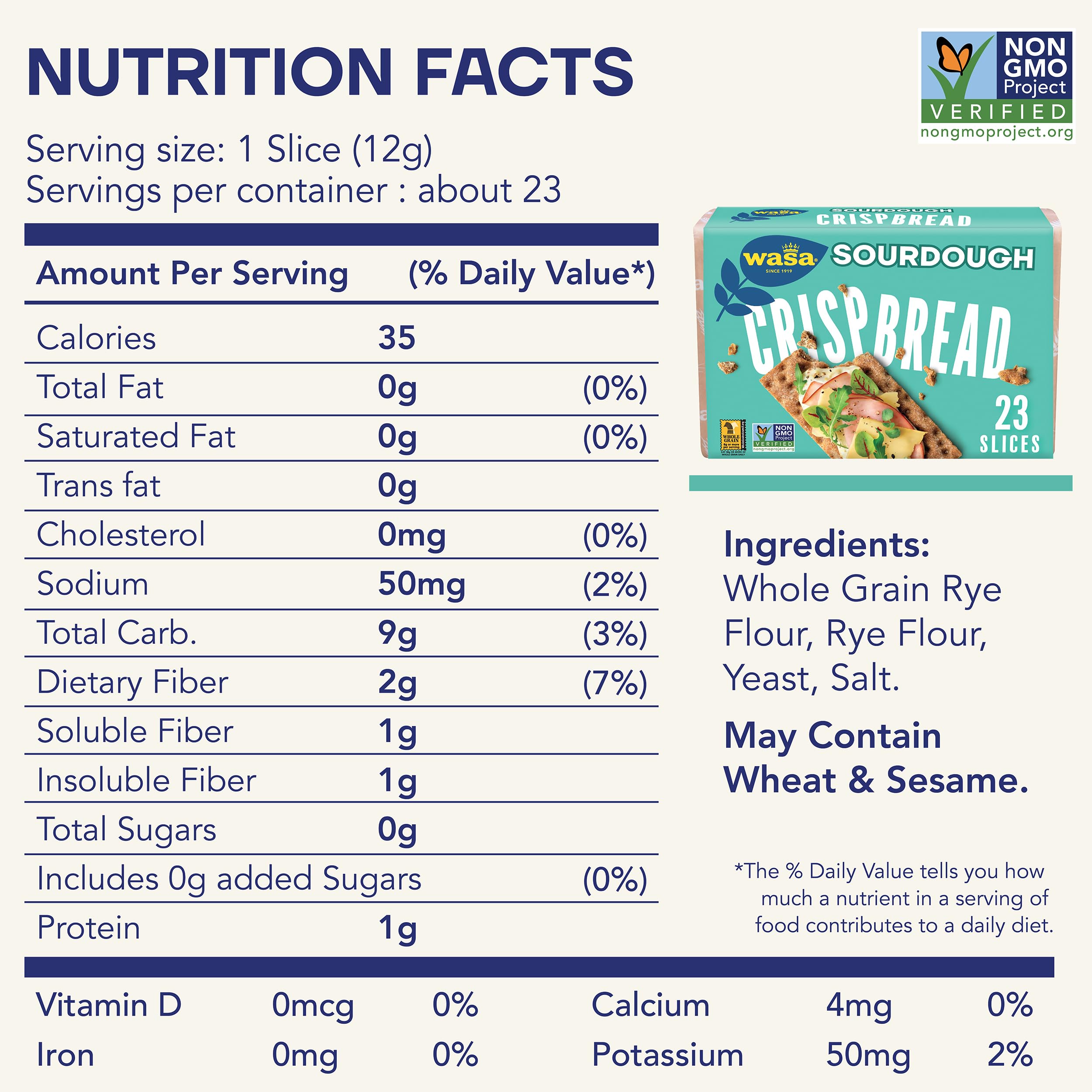 Wasa ingredientes simples en vaso destacando Non-GMO