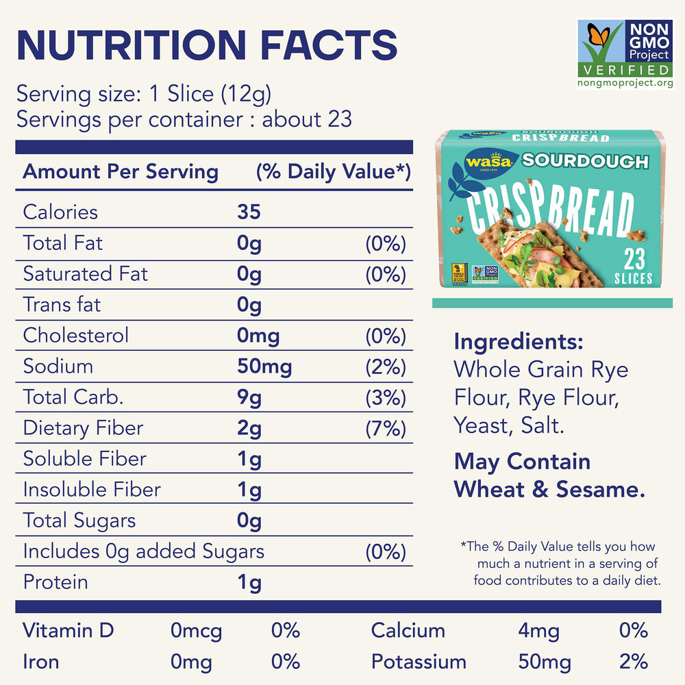 Wasa ingredientes simples en vaso destacando Non-GMO