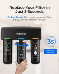 Waterdrop close-up del carbono granular GC que reduce cloro y olores