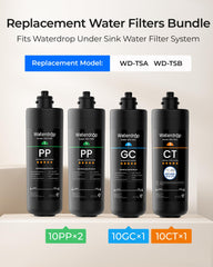 Waterdrop primer plano del material PP captando sedimentos para agua más clara