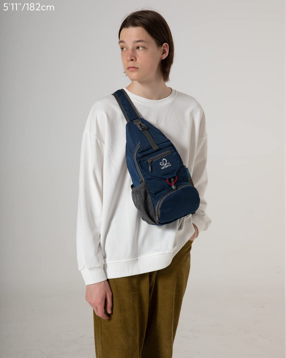WATERFLY folded compact pouch demonstrating travel-friendly packability benefit