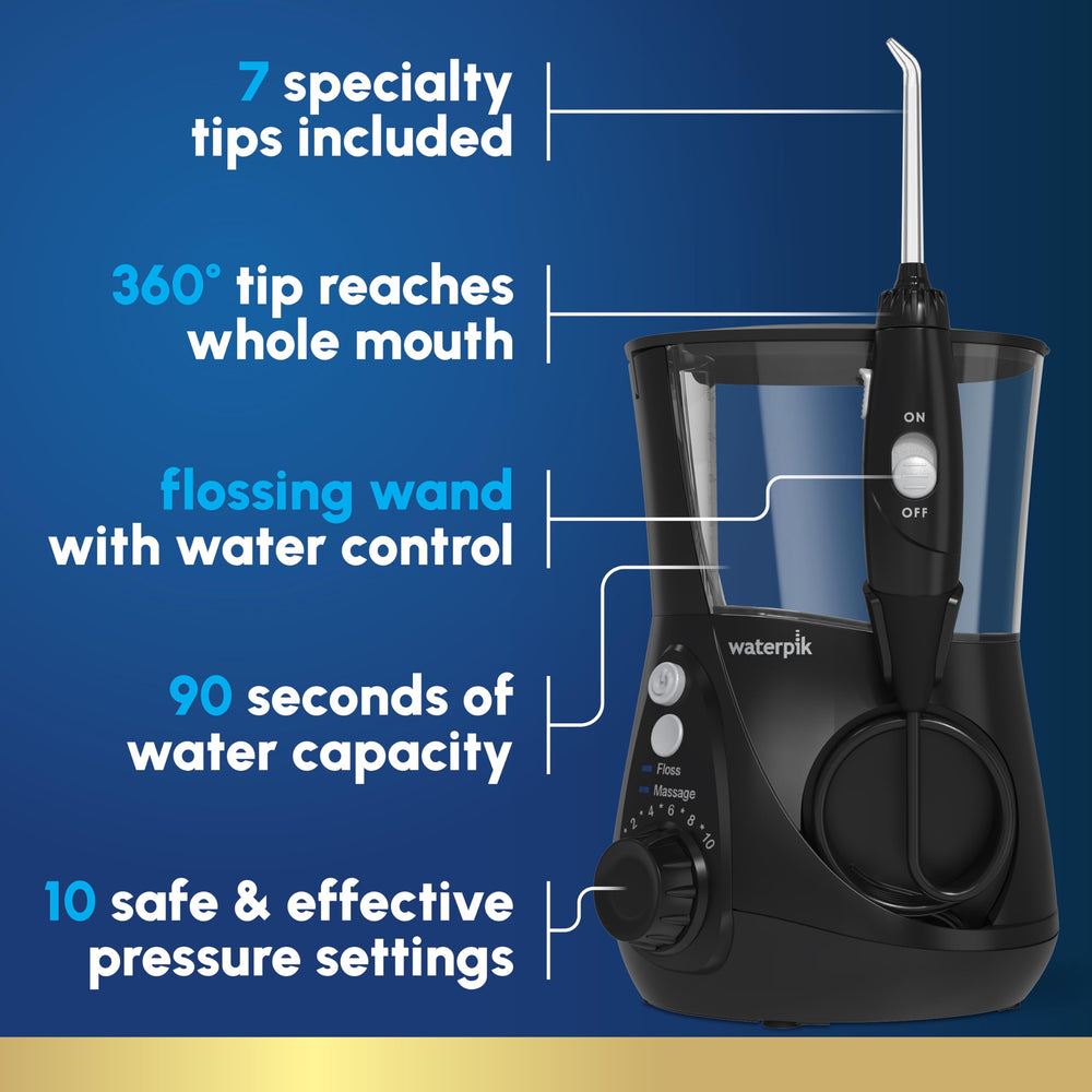 Waterpik Aquarius detalle del mango giratorio 360° para mejor alcance