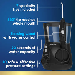 Waterpik Aquarius detalle del mango giratorio 360° para mejor alcance