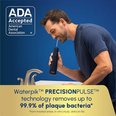 Waterpik punta EASYSPIN 360 mostrando rotación para alcanzar molares posteriores