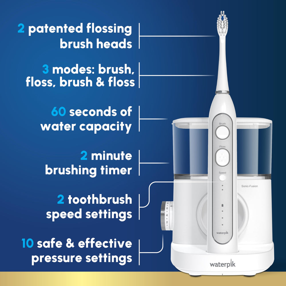 Waterpik primer plano del cabezal con tecnología flossing integrado para limpieza eficaz