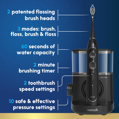 Waterpik primer plano del cabezal mostrando filamentos para limpieza eficaz