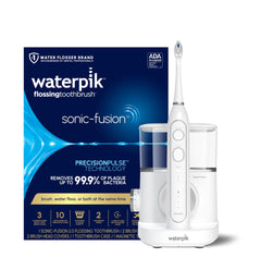 Waterpik vista frontal del Sonic-Fusion 2.0 mostrando diseño compacto y fácil manejo
