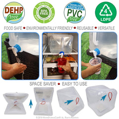 WaterStorageCube envase plegado y compacto, ahorro de espacio para mochila