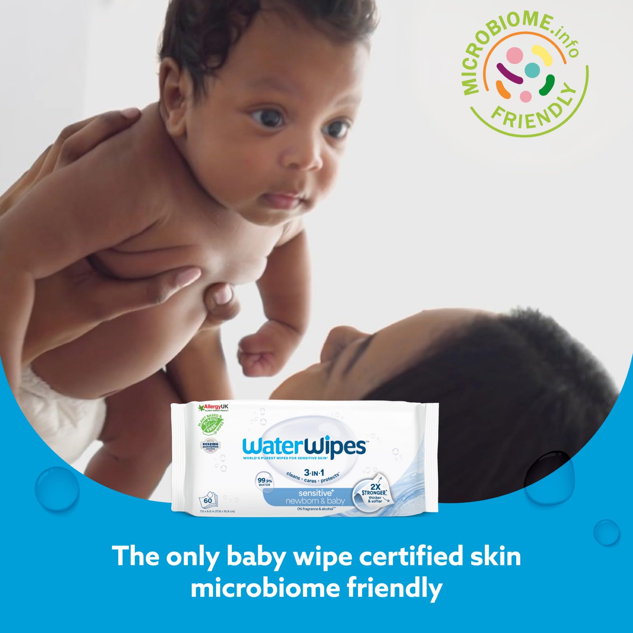 WaterWipes tamaño del paño en mano, fácil manejo y control