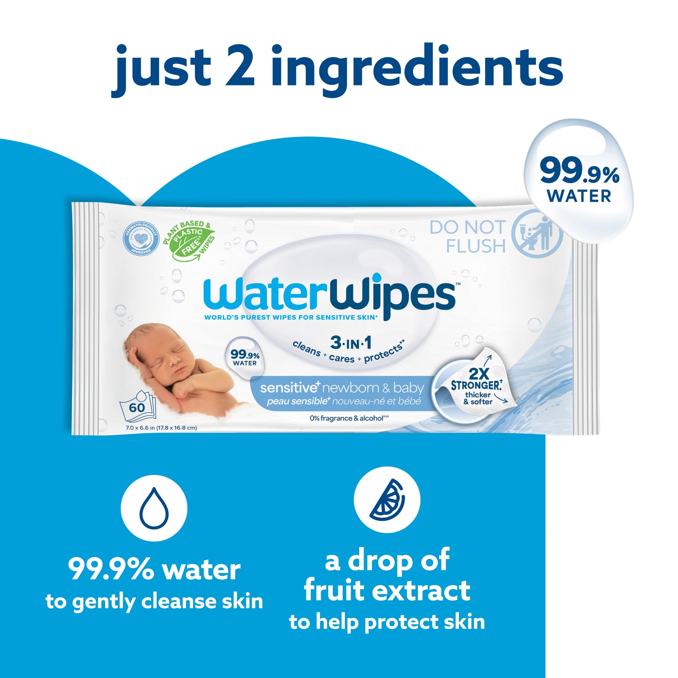 WaterWipes etiqueta de ingredientes, transparencia y pureza