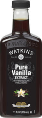 Watkins frasco frontal de 11 oz mostrando etiqueta clara y tamaño práctico