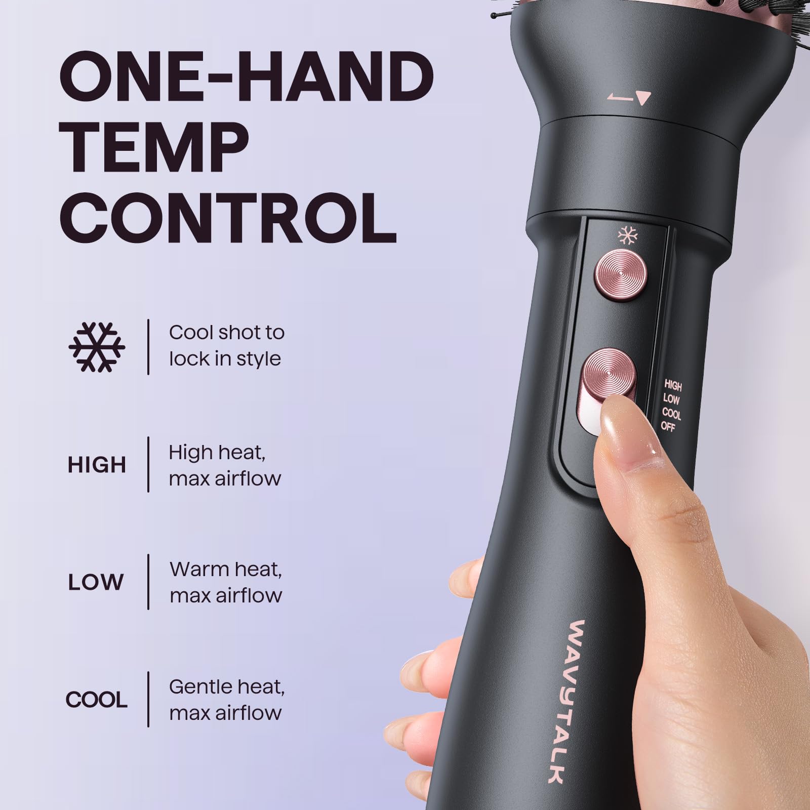 Wavytalk comparación tamaño en mano que muestra fácil manejo ergonómico