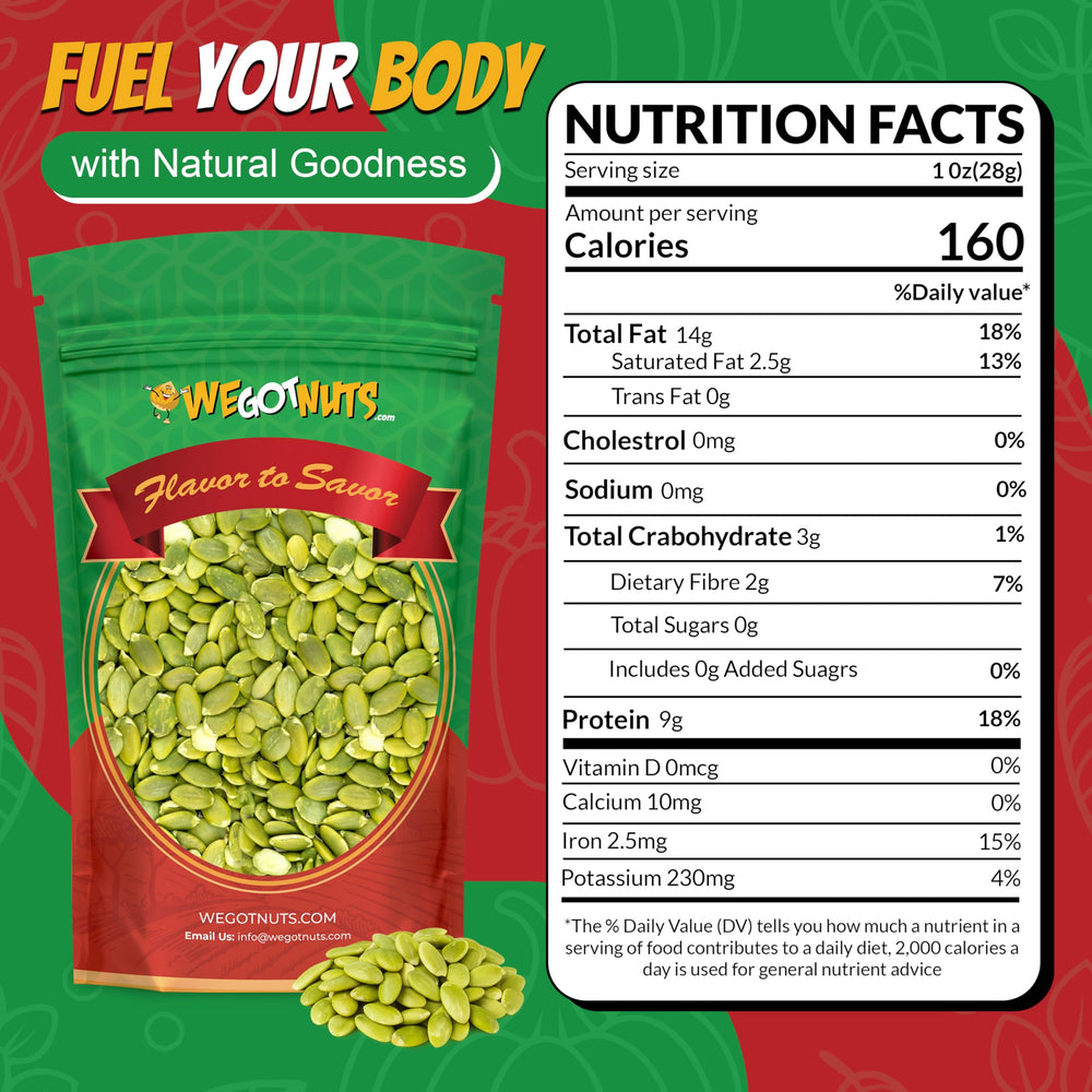 We Got Nuts pepitas sobre cereal y yogur aportando textura nutritiva