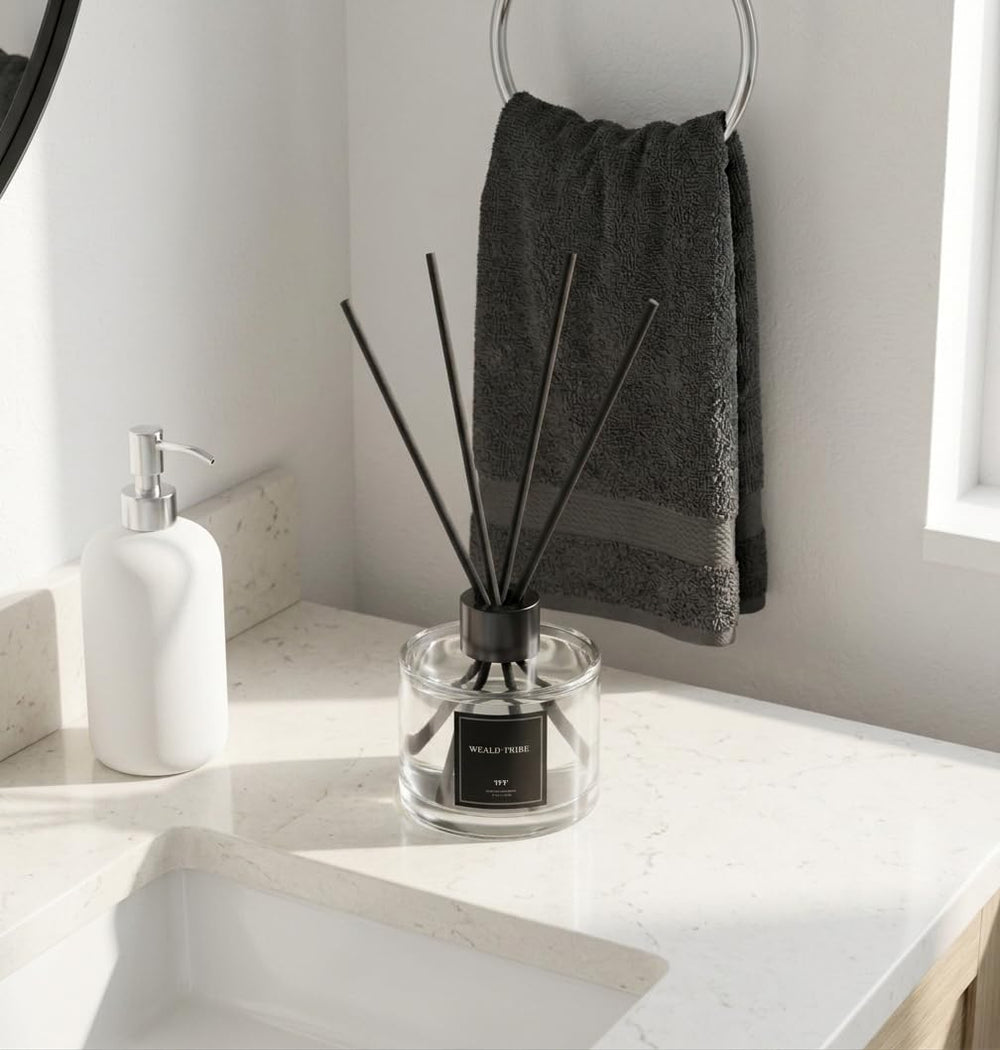 WEALD TRIBE difusor colocado en baño resaltando frescura y ambiente limpio