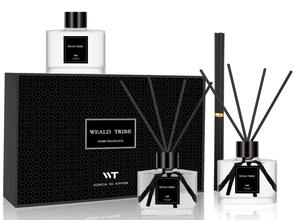 WEALD TRIBE primer plano de las tres botellas para apreciar etiquetas y colores