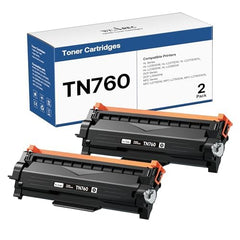 WEAREC cartucho TN760 frontal del paquete mostrando etiqueta y diseño, compatibilidad clara