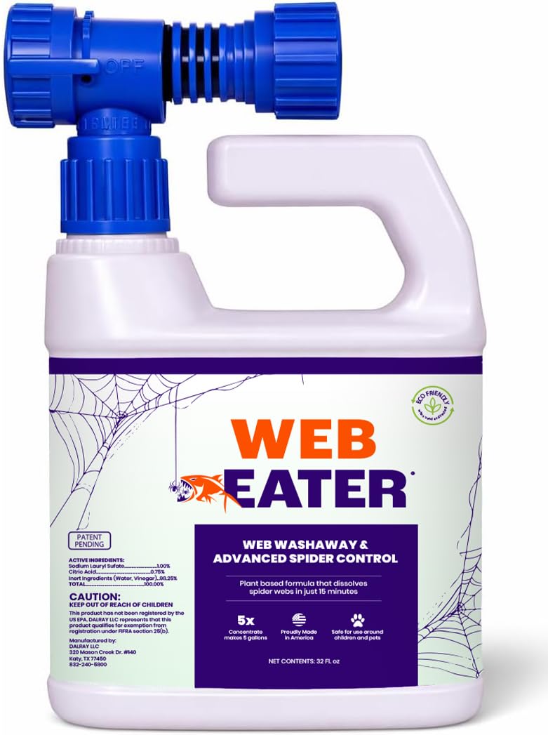 Web Eater envase frontal de 32 oz mostrando etiqueta y beneficio limpieza rápida