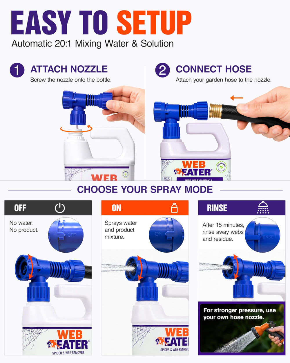 Web Eater etiqueta con instrucciones claras para aplicar de forma segura