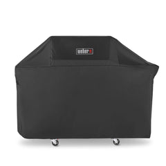 Weber funda junto a parrilla para ver ajuste y escala