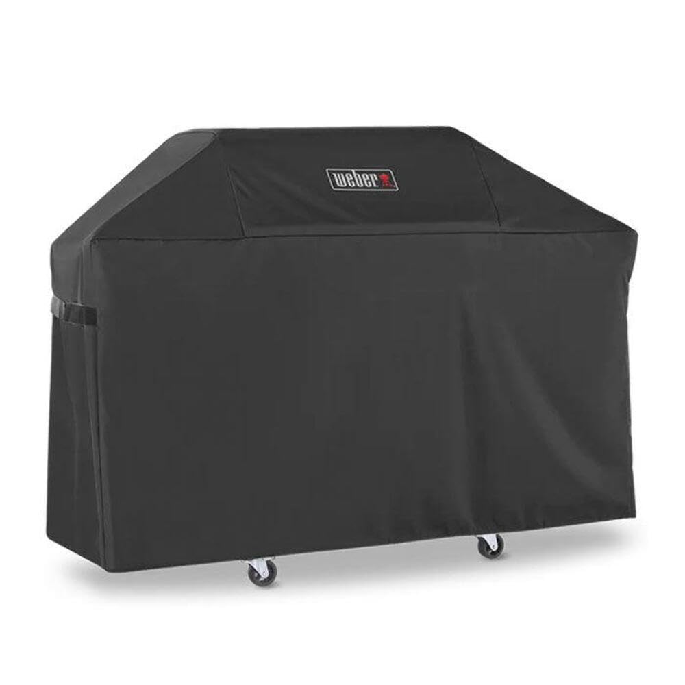 Weber funda frontal sobre Genesis 300 Series protegiendo de lluvia