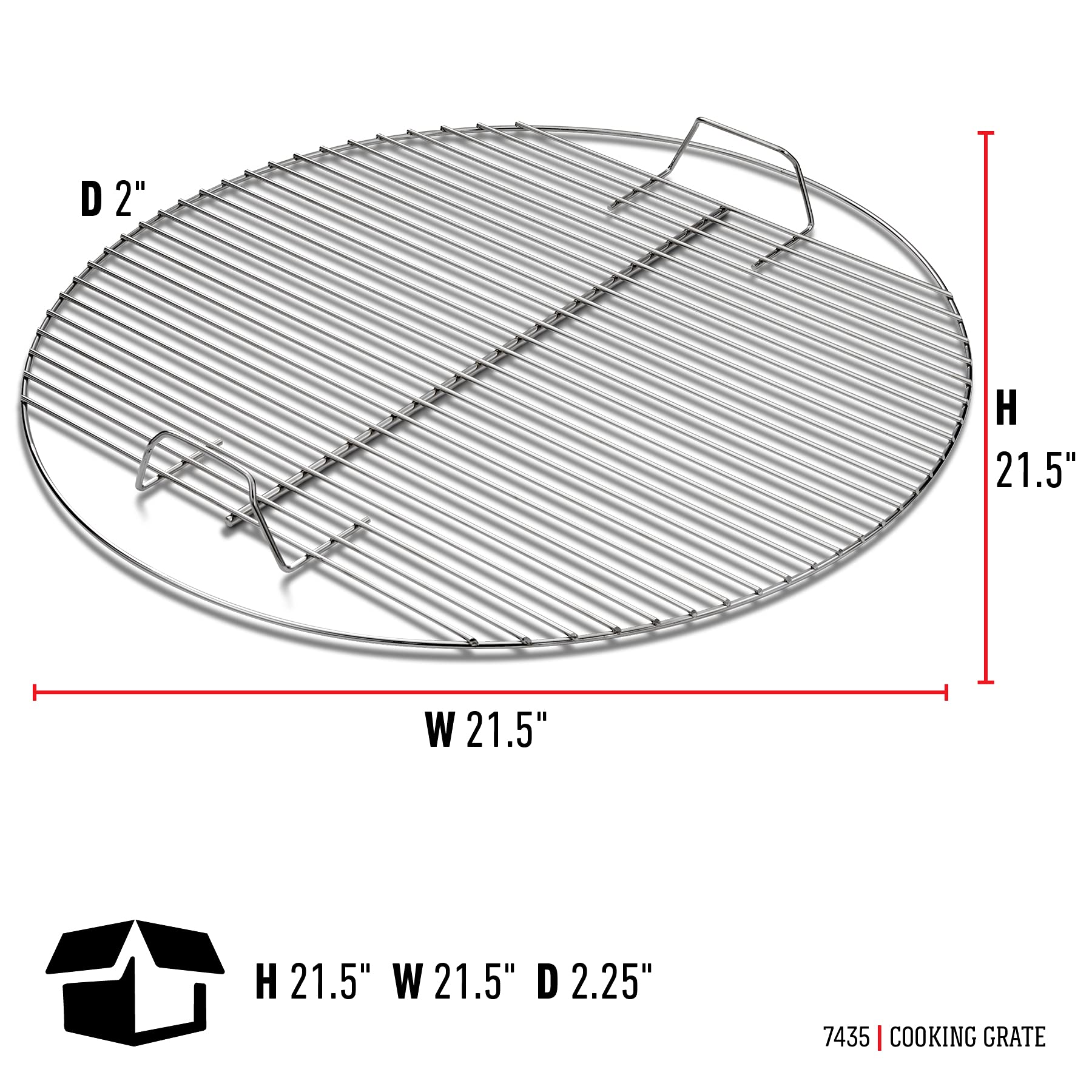 Weber grate handle closeup highlighting integrated lift handles for easier fuel adds
