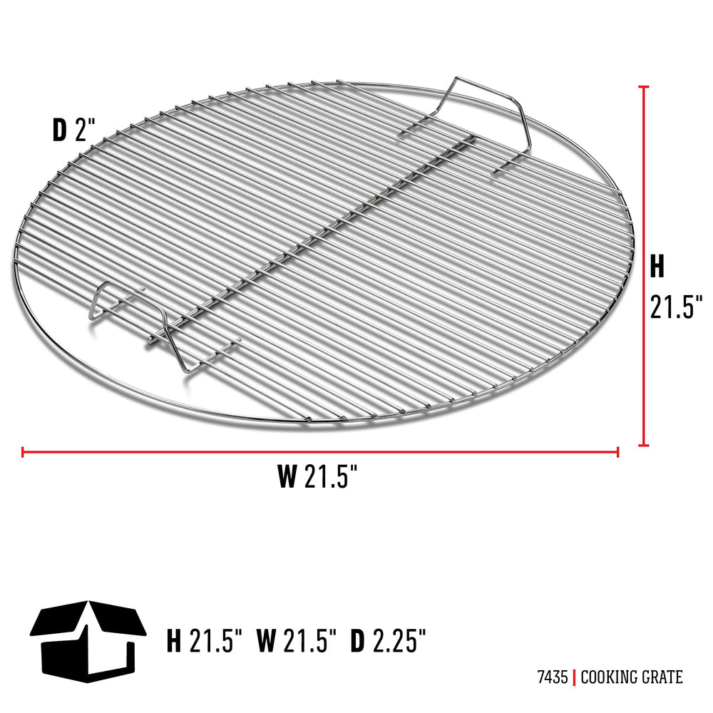 Weber grate handle closeup highlighting integrated lift handles for easier fuel adds