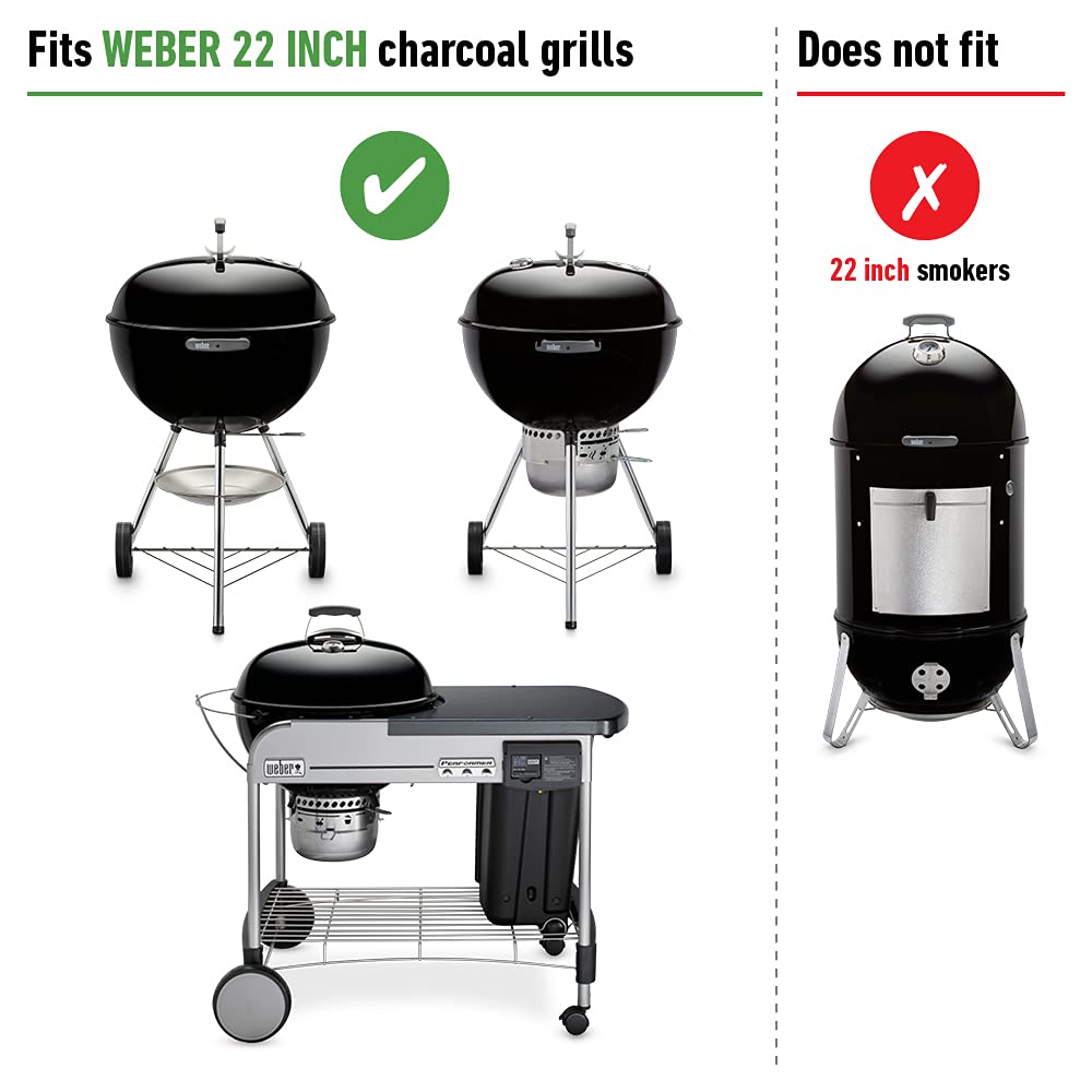 Weber cooking grate installed in kettle showing use and improved heat control benefit