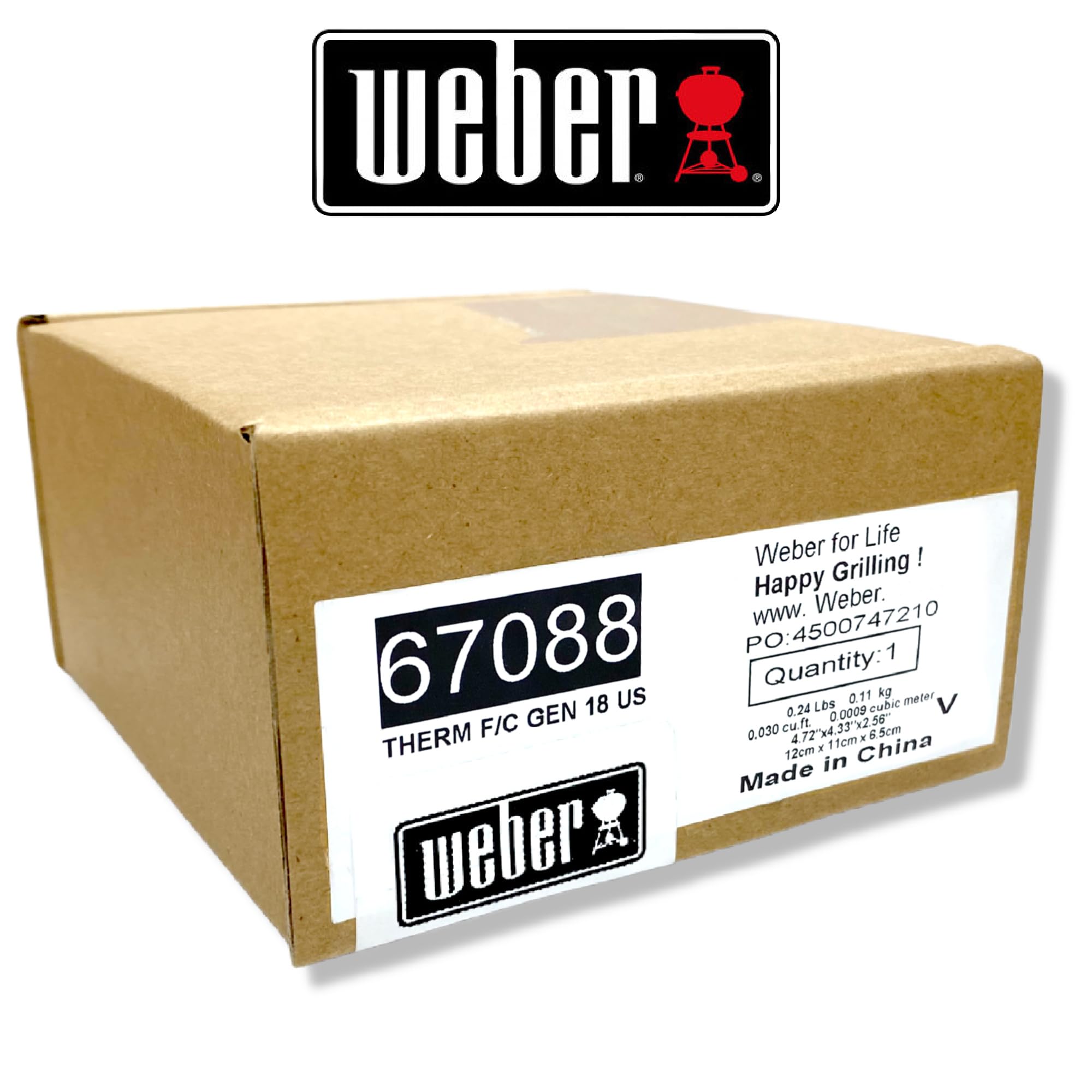 Weber termómetro comparación de tamaño para verificar compatibilidad