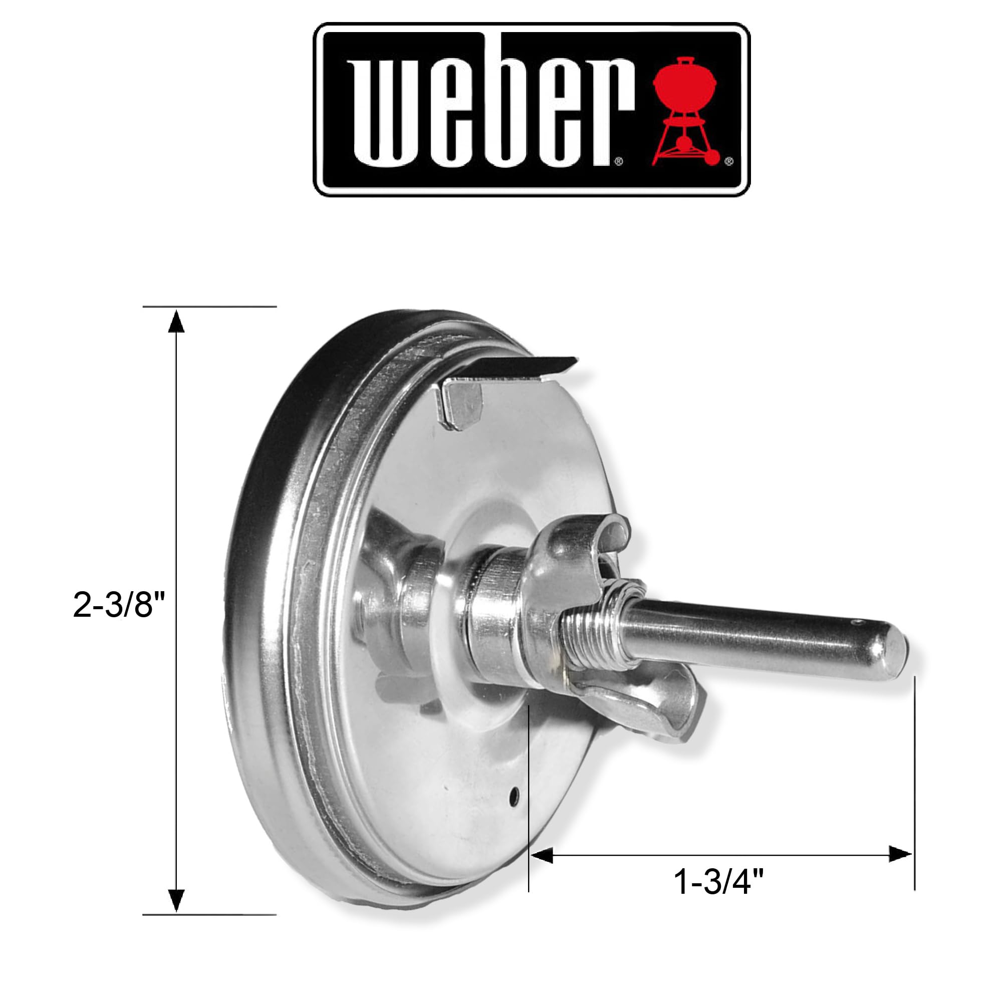Weber termómetro detalle de la esfera mostrando escalas Fahrenheit y Celsius