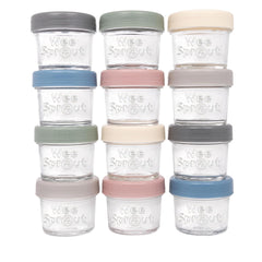 WeeSprout conjunto frontal de 12 frascos, almacenamiento porciones seguro
