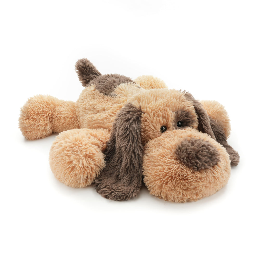 WEIGEDU peluche perro frontal mostrando forma abrazable y color marrón