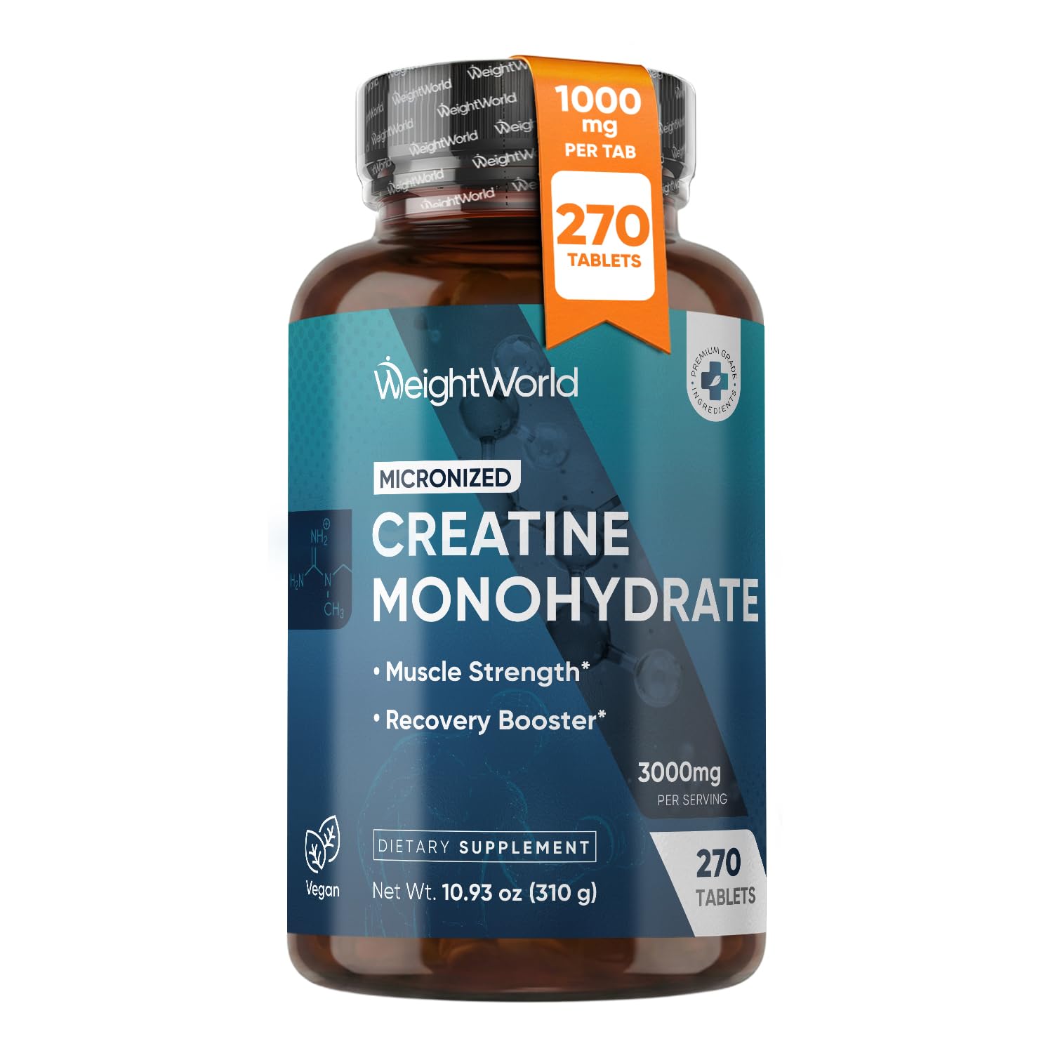 WeightWorld frasco frontal mostrando 270 comprimidos y conveniencia