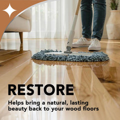 Weiman textura del producto aplicado en madera mostrando brillo natural renovado