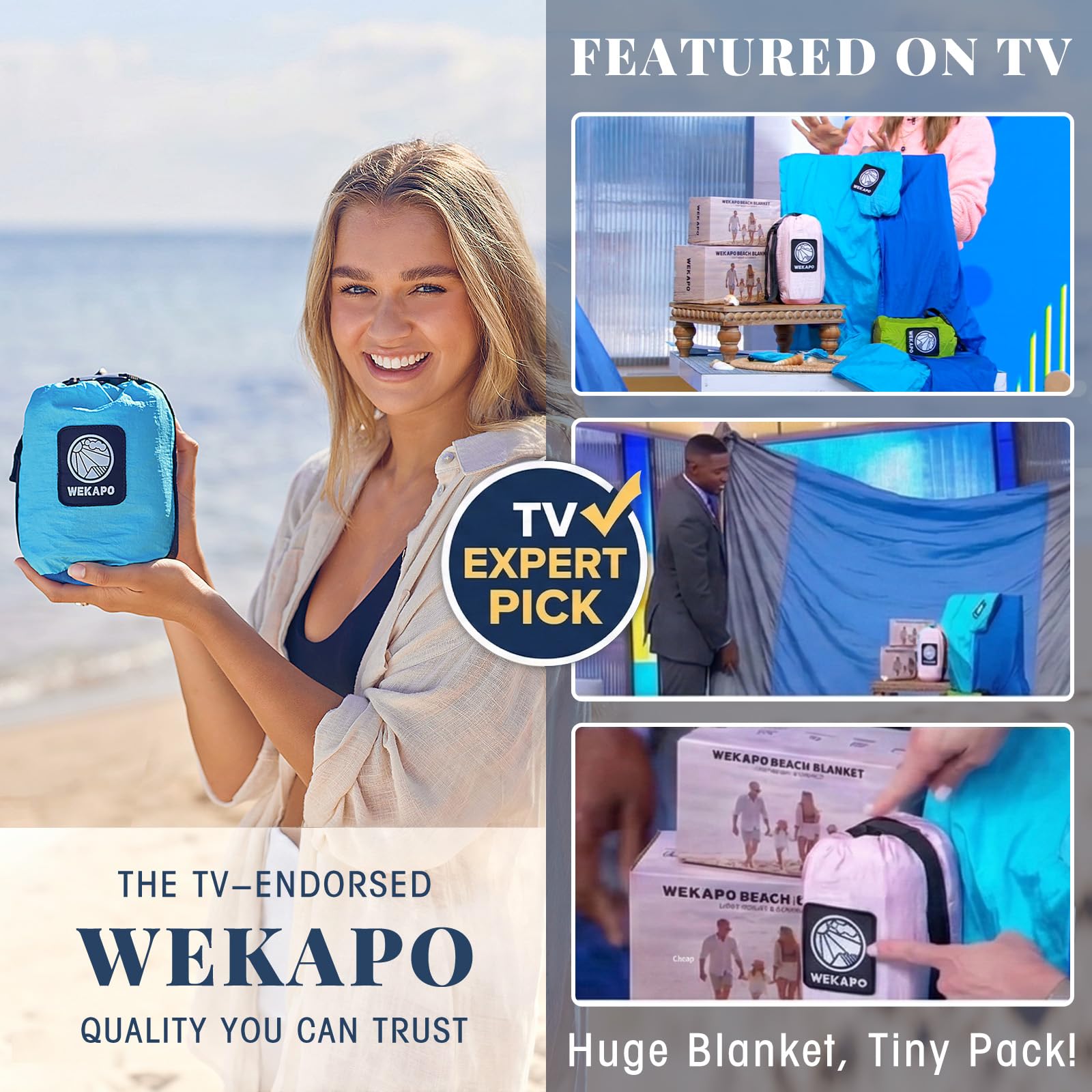 WEKAPO folded compact in a bag to demonstrate lightweight, travel-ready design