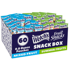 Welch's caja frontal mostrando 60 packs, ideal para stock familiar