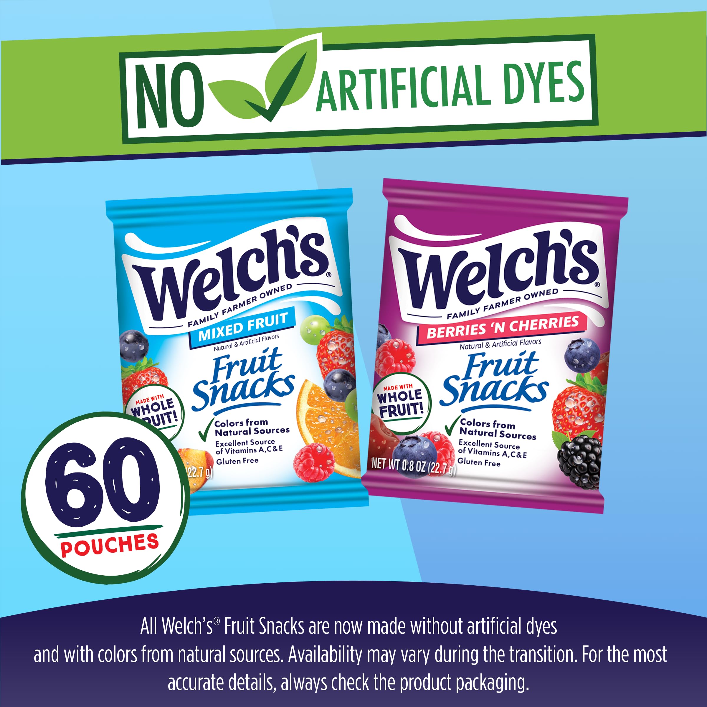 Welch's paquete individual 0.8oz listo para llevar y práctico