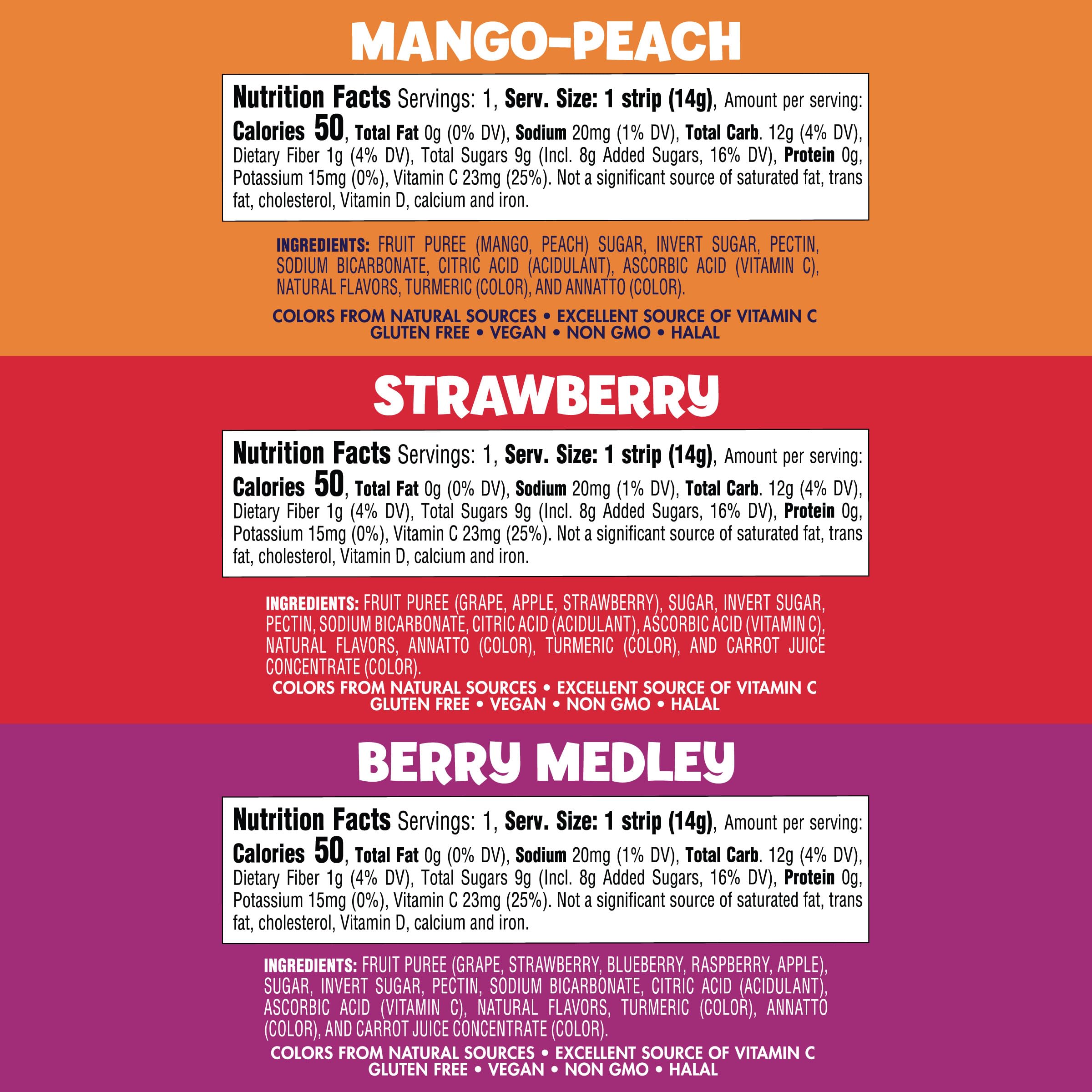 Welch's primer plano de la textura suave de la tira y su aspecto no pegajoso